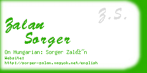 zalan sorger business card